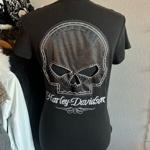 harley davidson motorcycle skull tee